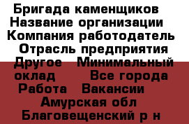 Бригада каменщиков › Название организации ­ Компания-работодатель › Отрасль предприятия ­ Другое › Минимальный оклад ­ 1 - Все города Работа » Вакансии   . Амурская обл.,Благовещенский р-н